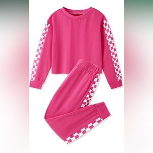 Kids Pink Checkered Matching Set